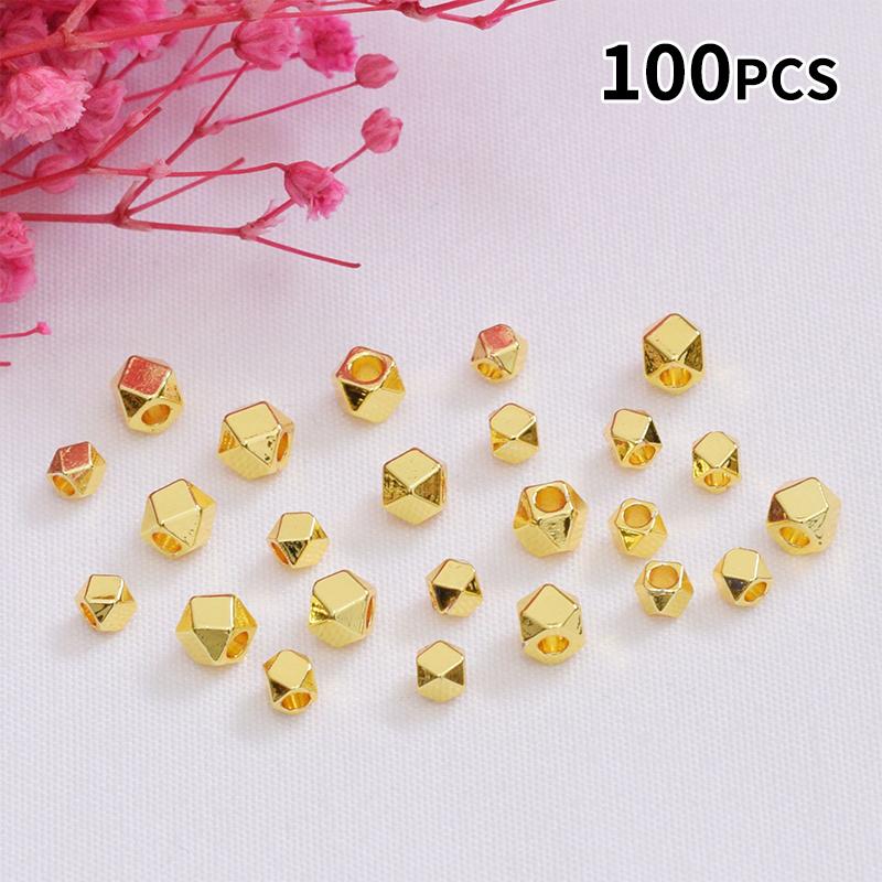 Jewelry Making Classes - 100 Buah Manik-manik Spacer Bersegi Berlapis