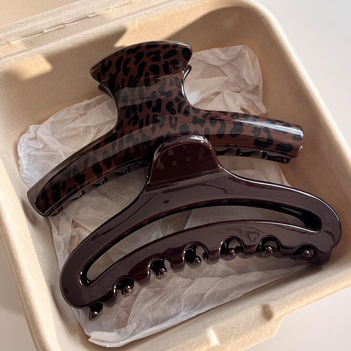 Jewelry Making For Adults - 2pcs Jepit Rambut Besar Motif Leopard