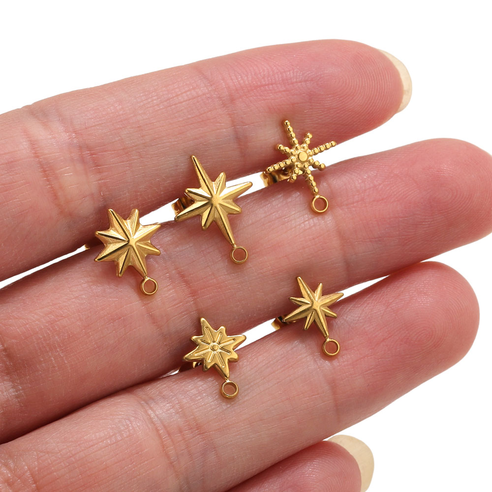 Jewelry Making Degree - 6 pcs Anting-anting Bintang Stainless Steel