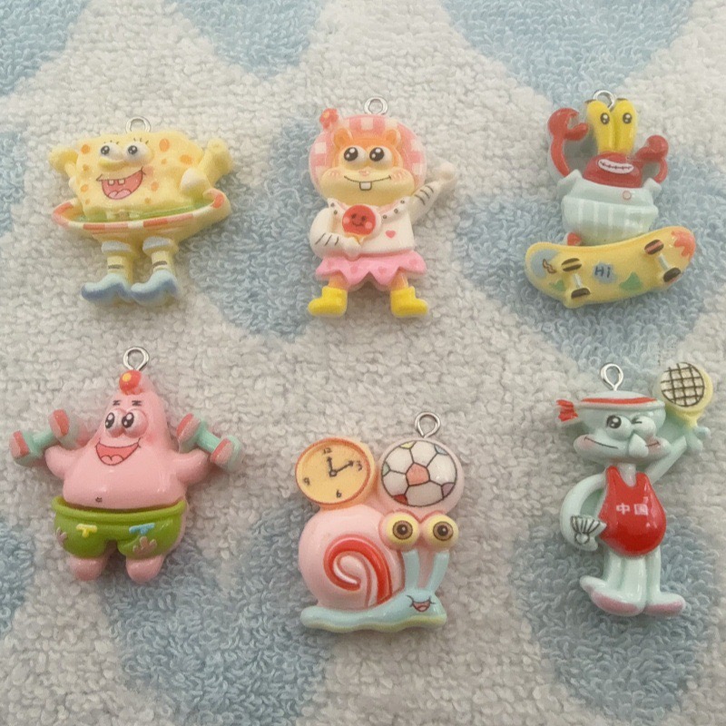 Jewelry Making Party - 10 buah liontin resin kartun, anting-anting