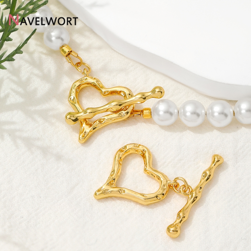 Jewelry Making Brass - Kait Penghubung Bentuk Hati Berlapis Emas