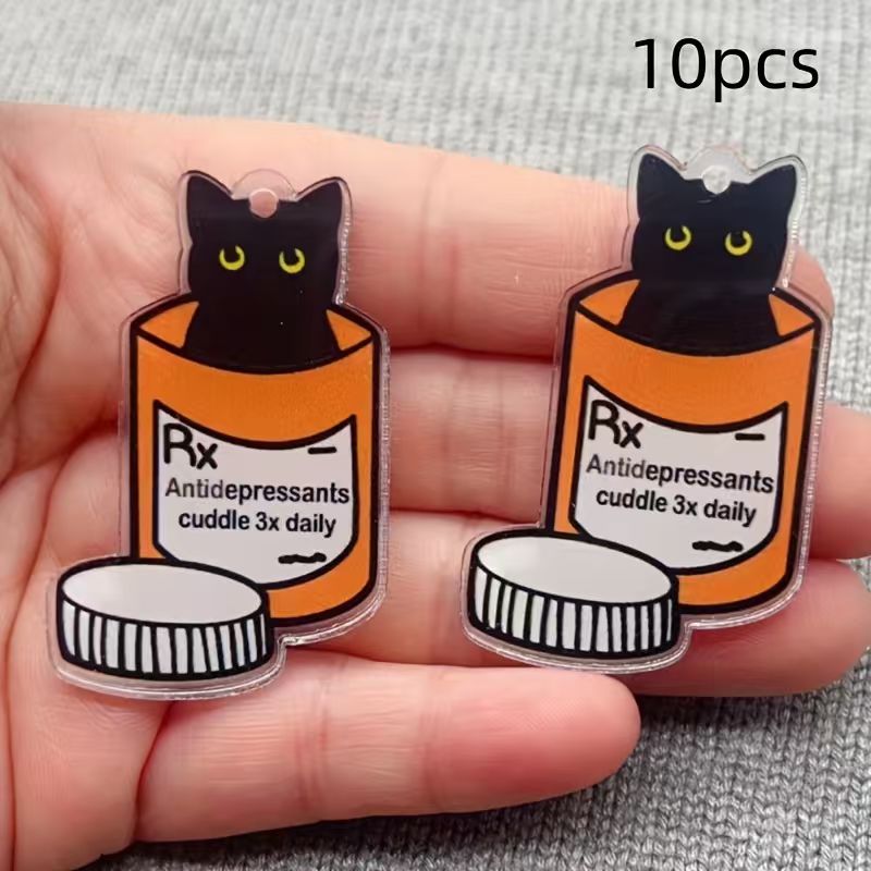 10 buah liontin kucing obat ak - Jewelry Making Party ulasan dan harga
