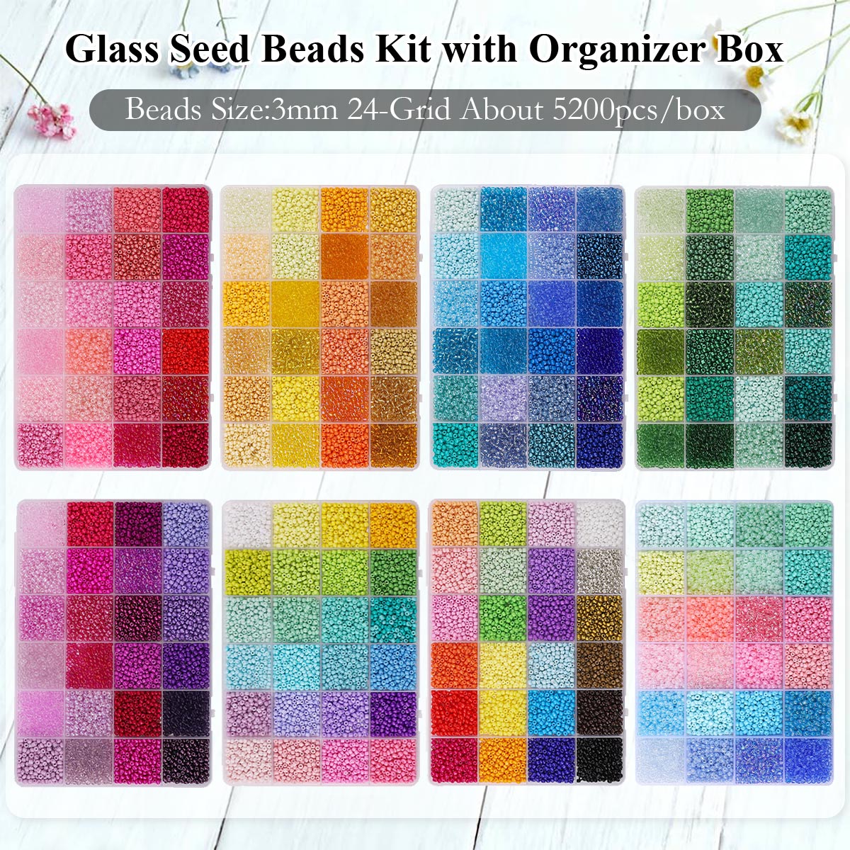 Kit 5200 Manik Kaca Seed Beads - Jewelry Making Degree ulasan dan harga