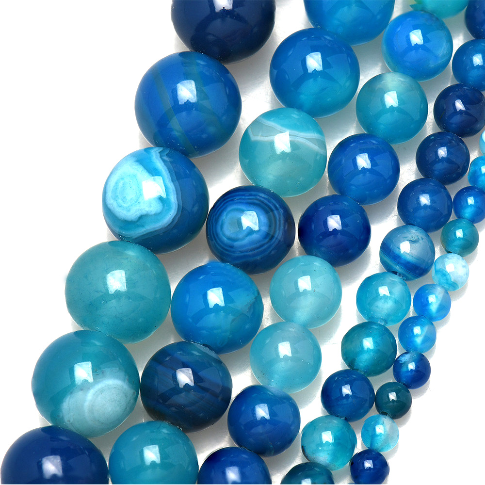 Batu Alam Berpita Biru Renda A - Jewelry Making Gemstones ulasan dan harga