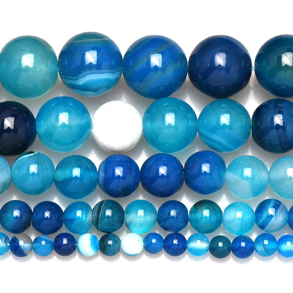 Batu Alam Berpita Biru Renda A - Jewelry Making Gemstones ulasan dan harga