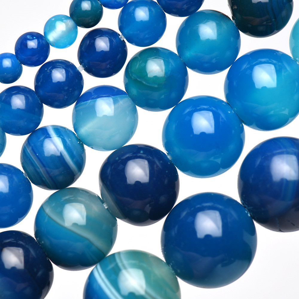 Batu Alam Berpita Biru Renda A - Jewelry Making Gemstones ulasan dan harga