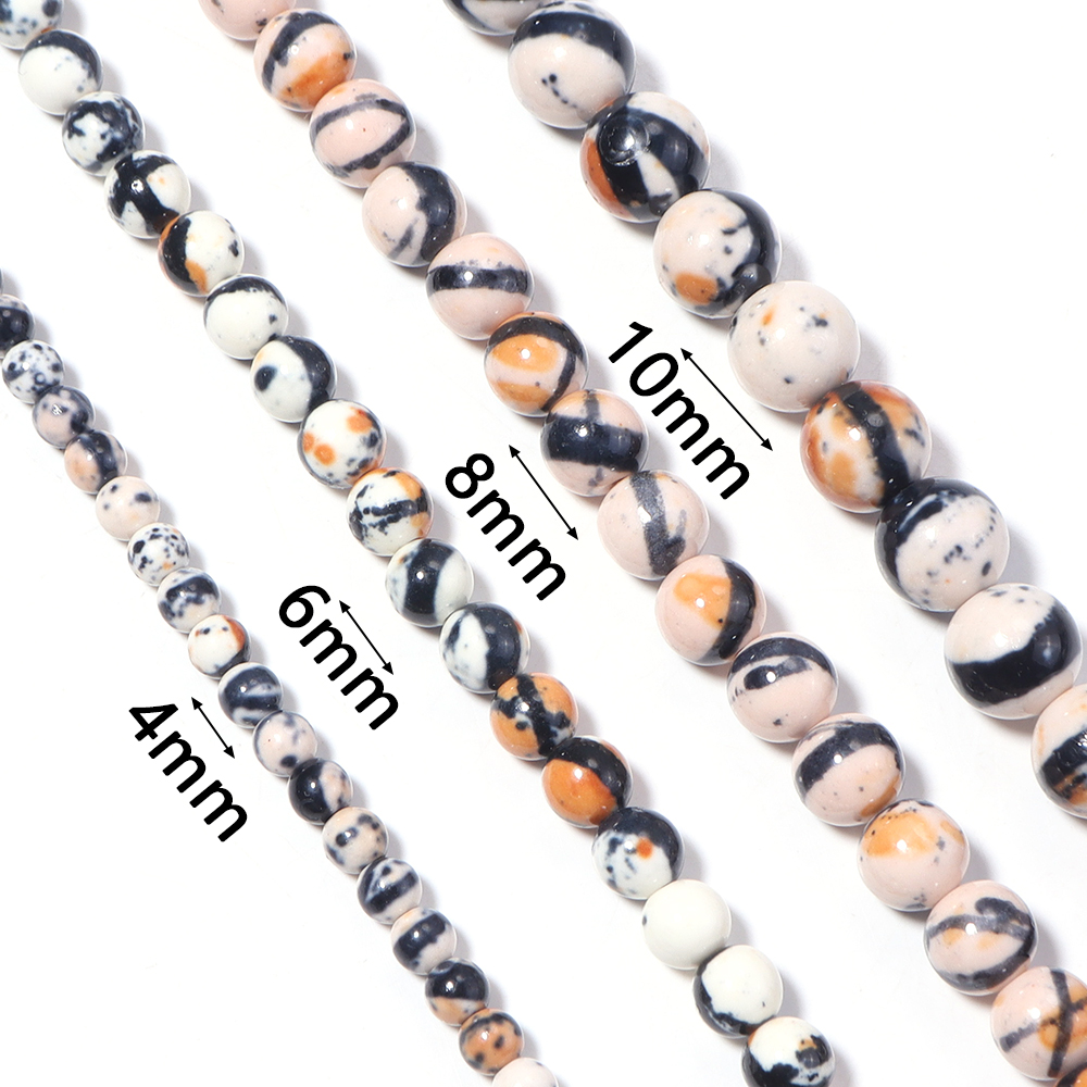 4 6 8 10mm Oranye Putih Hitam  - Jewelry Making Gemstones ulasan dan harga
