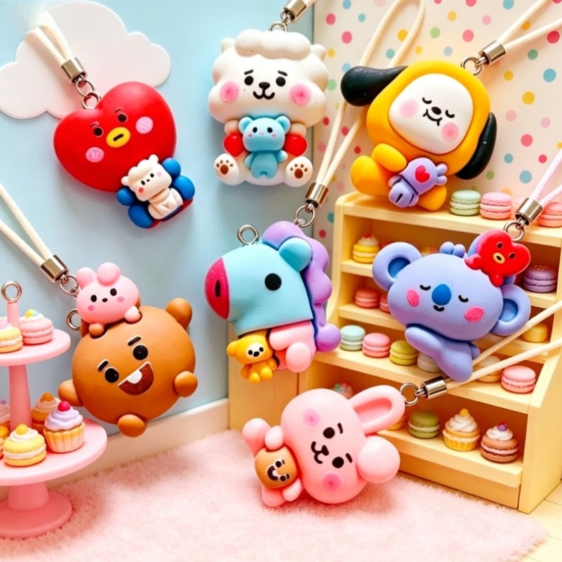 7pcs BT21 Resin Kartun Charm A - Jewelry Making Brass ulasan dan harga